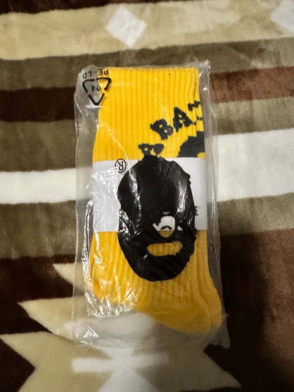 A Bathing Ape Big Ape Head Crew Socks in Yellow
